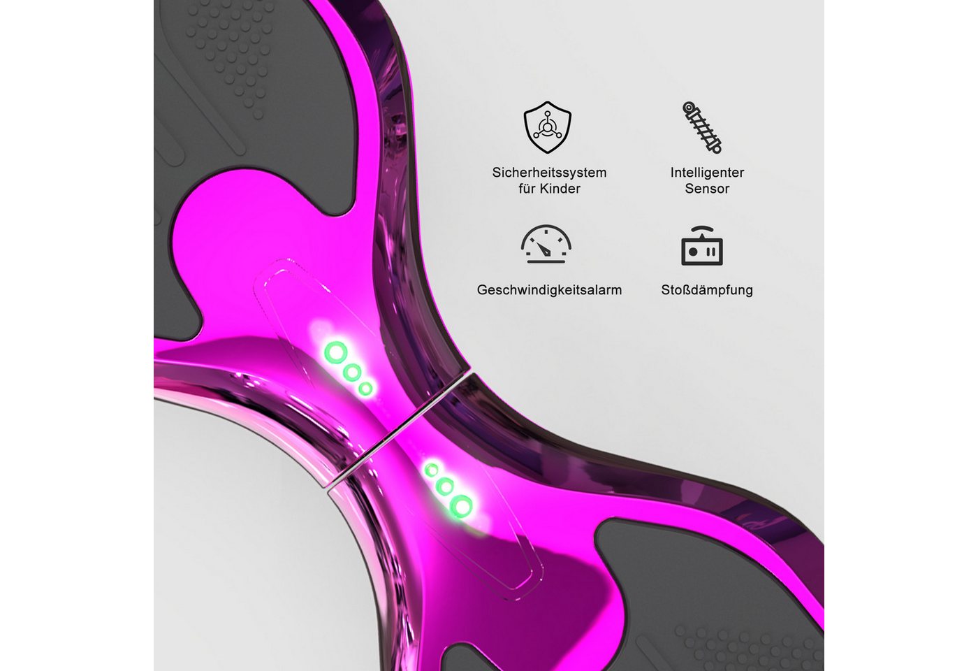 EVERCROSS TECH Balance Scooter Kart 6.5” Hoverboard mit Sitz, Leuchtende Reifen, Bluetooth-Musik, LED-Lichter, bis zu 10-15 km, Geschenke für Kinder – Bild 4 von 5
