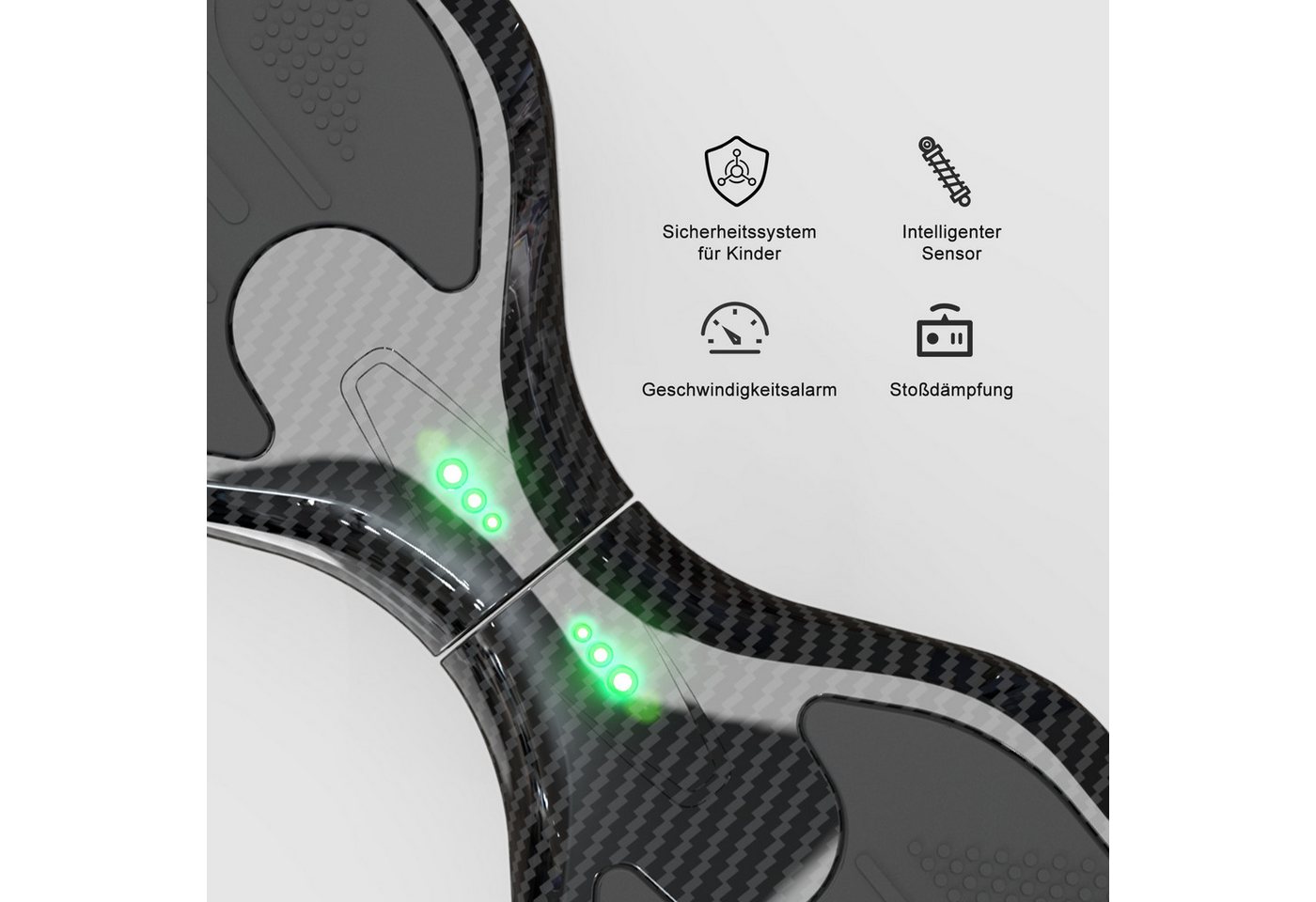 EVERCROSS TECH Balance Scooter Kart 6.5” Hoverboard mit Sitz, Leuchtende Reifen, Bluetooth-Musik, LED-Lichter, bis zu 10-15 km, Geschenke für Kinder – Bild 4 von 5