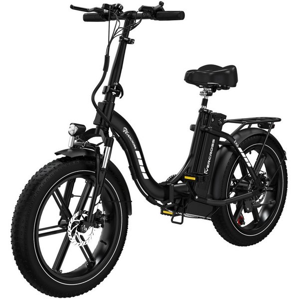 EVERCROSS TECH E-Bike 20×4.0 Fatbike, 7-Gang Shimano, 48V 18Ah abnehmbarer Akku 130km, Heckmotor, 864 Wh, 250W Motor Elektrofahrräder für Damen und Herren