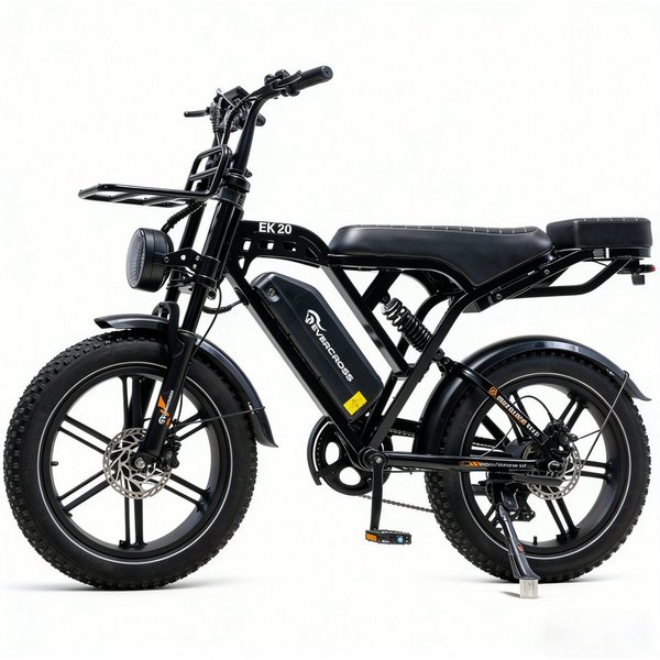 EVERCROSS TECH E-Bike EK20 20” x 4,0 fette Reifen MTB, 48V 15,6AH Removable Battery, NFC, Heckmotor, 748,8 Wh, 100km, 7 Gang Shimano, Kettenschaltung, Heckmotor