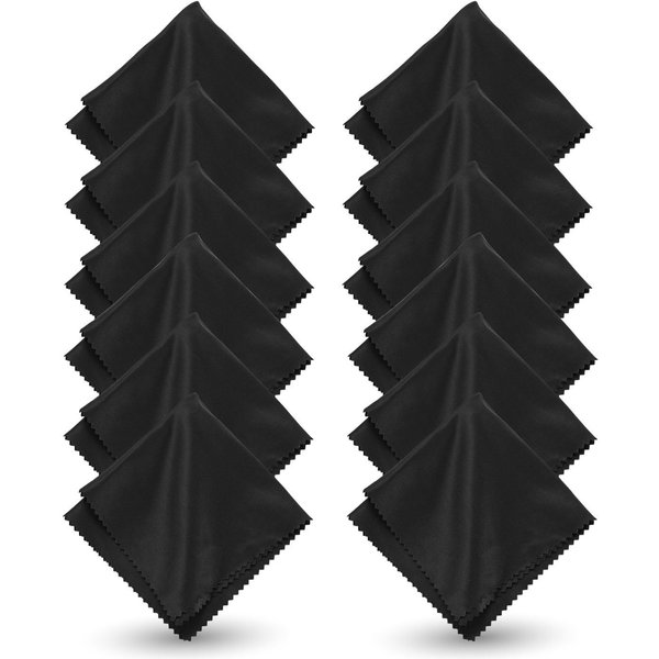 Everhomely® 20 Mikrofaser-Brillenputztücher, schwarz, 20 × 20 cm Reinigungstuch (20er Set, 20-tlg., 20 Stück)