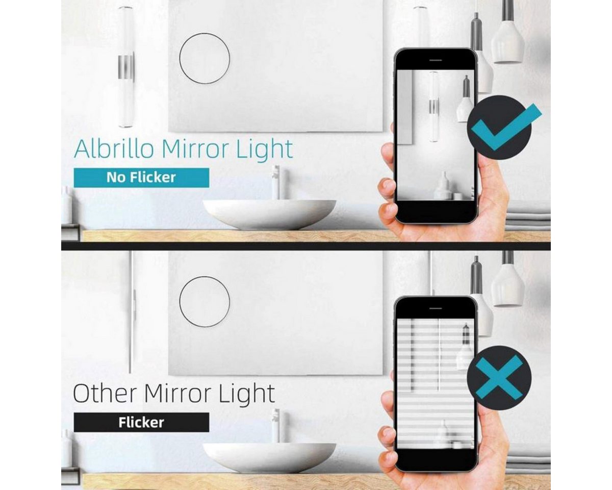 EVERY LED Spiegelleuchte Spiegellampe Bad Schminklicht Badezimmerbeleuchtung, IP44, 900lm, LED fest integriert, 4000K - Neutralweiß, Aus Edelstahl + ABS, Spiege – Bild 2 von 5