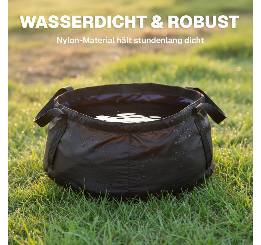 EVOCAMP Schüssel Faltbare Camping Wasserdichte Waschschüssel 8,5 L, 30×14 cm, Schwarz, Nylon, (1-tlg), Kompakt verstaubar, Hitzebeständig bis 90 °C, Ultraleicht – Bild 2 von 5