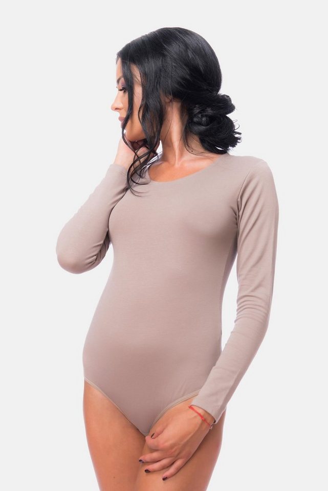 Evoni Stringbody Damen Langarmbody Rundhals – Bild 2 von 4
