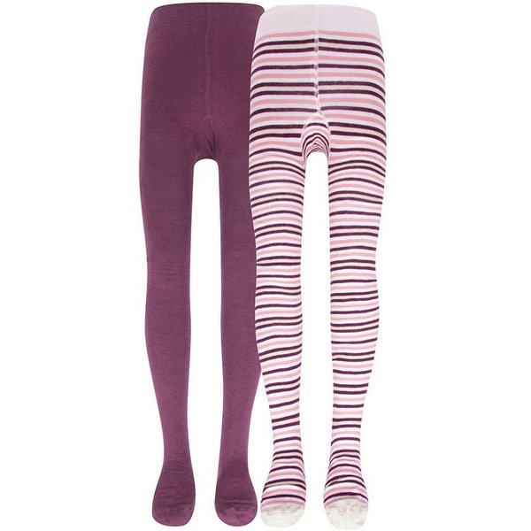 Ewers Strumpfhose Strumpfhose 2er Pack Ringel/Uni (2 St. 2er-Set) 78% Baumwolle, 20% Polyamid, 2% Elasthan