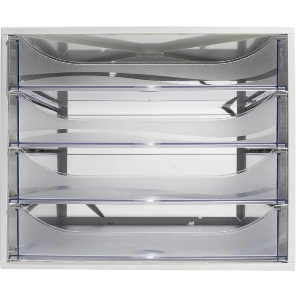 EXACOMPTA Schubladenbox ECOBOX Schubladenbox mit 4 Schubladen - Kristall - 228323D, Boxen einzen