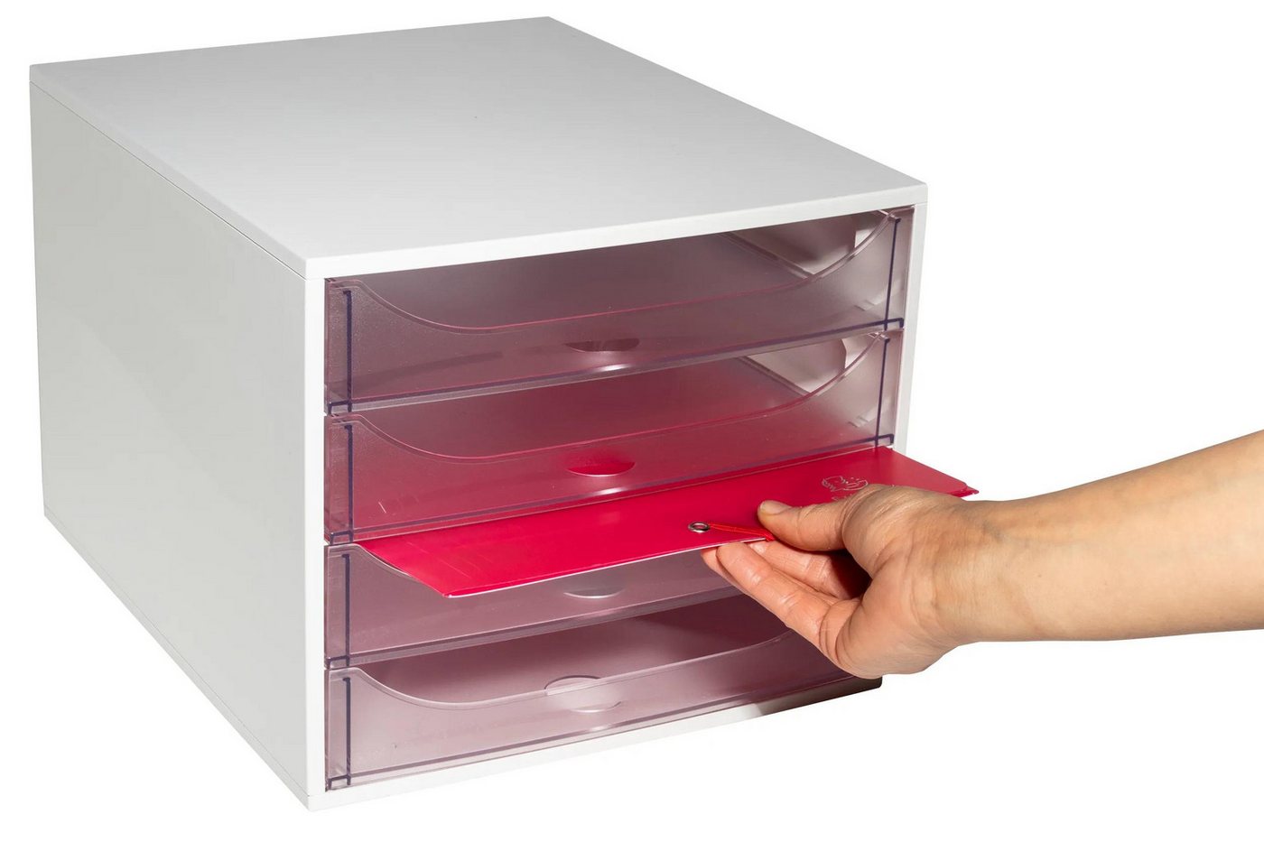 EXACOMPTA Schubladenbox ECOBOX Schubladenbox mit 4 Schubladen - Kristall - 228323D, Boxen einzen – Bild 3 von 5