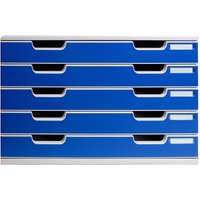 Exacompta Schubladenbox Modulo "Office", DIN A3+, 5 Schubladen geschlossen, blau