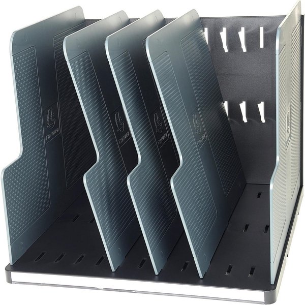 EXACOMPTA Schubladenbox MODULOTOP vertikaler Sorter 5 Trennplatten Schwarz/grau 390714D, Ordnungsmappen