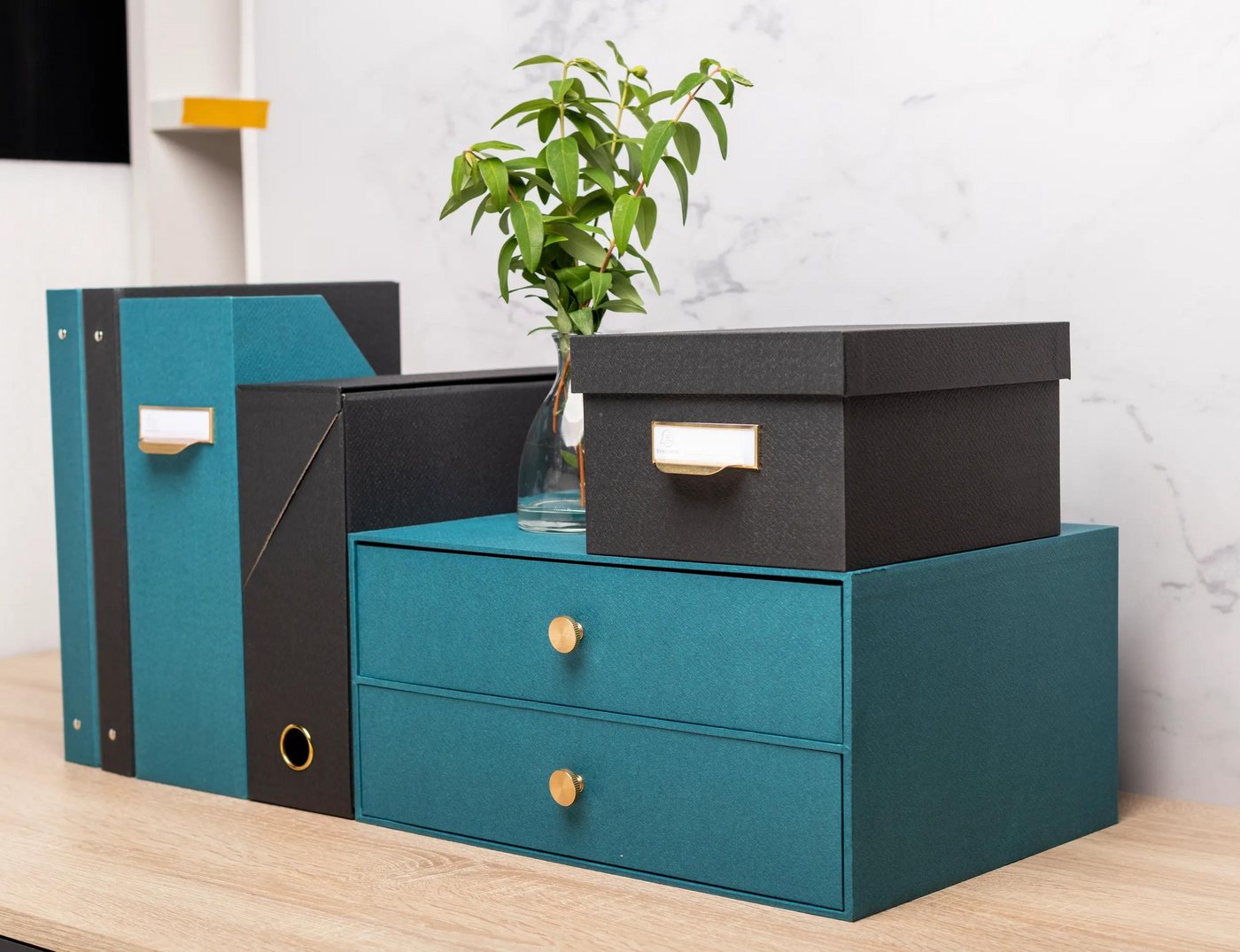 Exacompta Schubladenbox "Office By Me", 2 Schubladen, 35,5x17x27 cm, DIN A4+, blaugrün – Bild 5 von 5