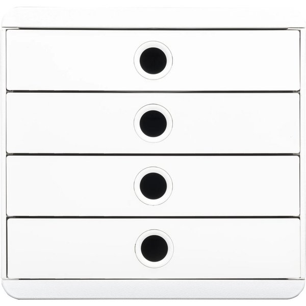Exacompta Schubladenbox "Pop Box AutentiK" DIN A4+, 4 Schubladen, weiß