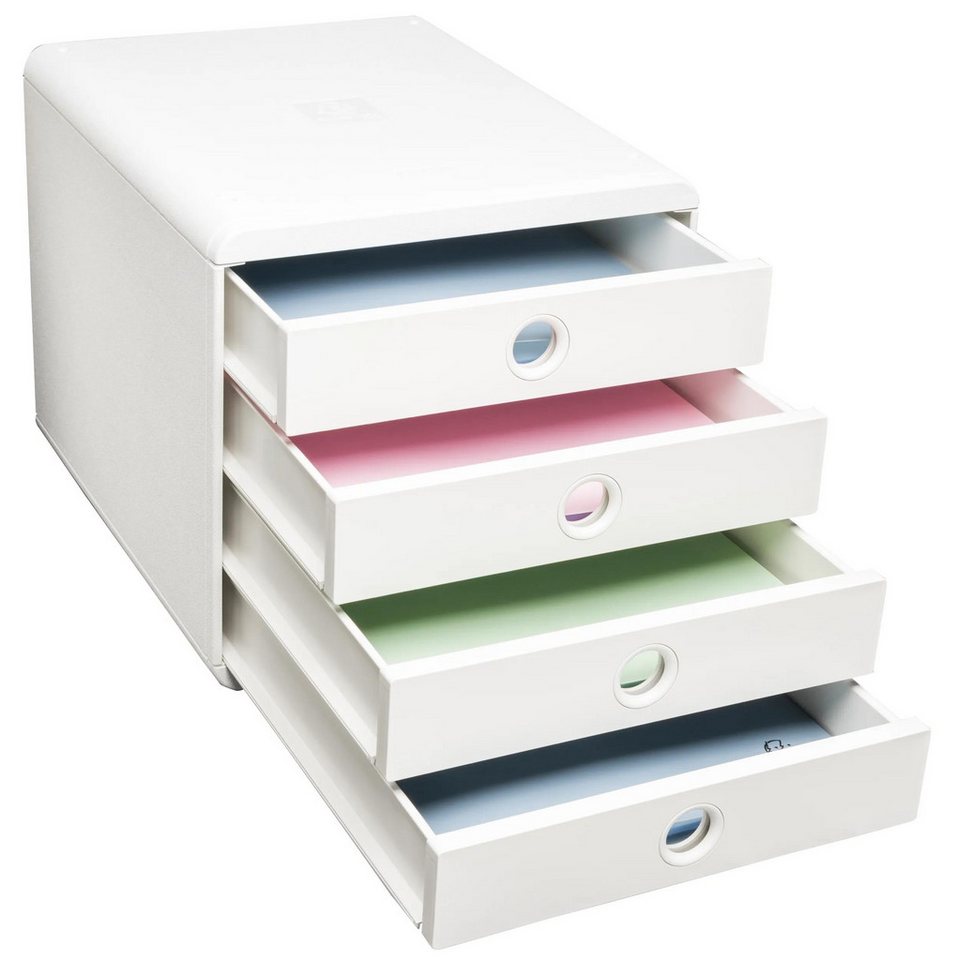 Exacompta Schubladenbox "Pop Box AutentiK" DIN A4+, 4 Schubladen, weiß – Bild 5 von 5