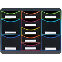 Exacompta Schubladenbox Store Box Multi "Black Office", 270x355x271 mm, schwarz/harlekin