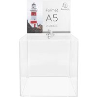 Exacompta Urne "Exacryl" abschließbar, aus PMMA, mit Aufsteller A5, 21x21x36cm