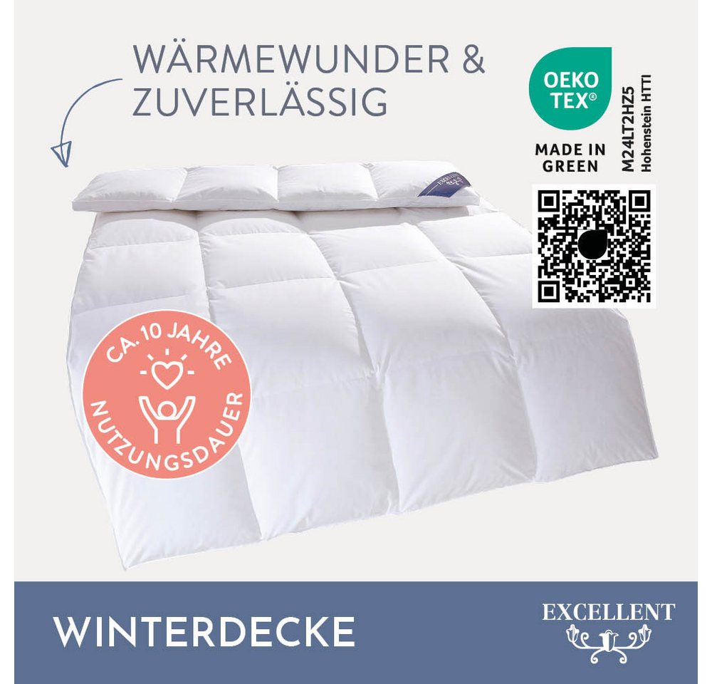Excellent Daunenbettdecke Zürich, Bettdecke normal mit Bestnote "Hoher Schlafkomfort" bewertet., Füllung: 100% Daunen, Bezug: 100% Baumwolle, Bettdecke 135x200  – Bild 3 von 5