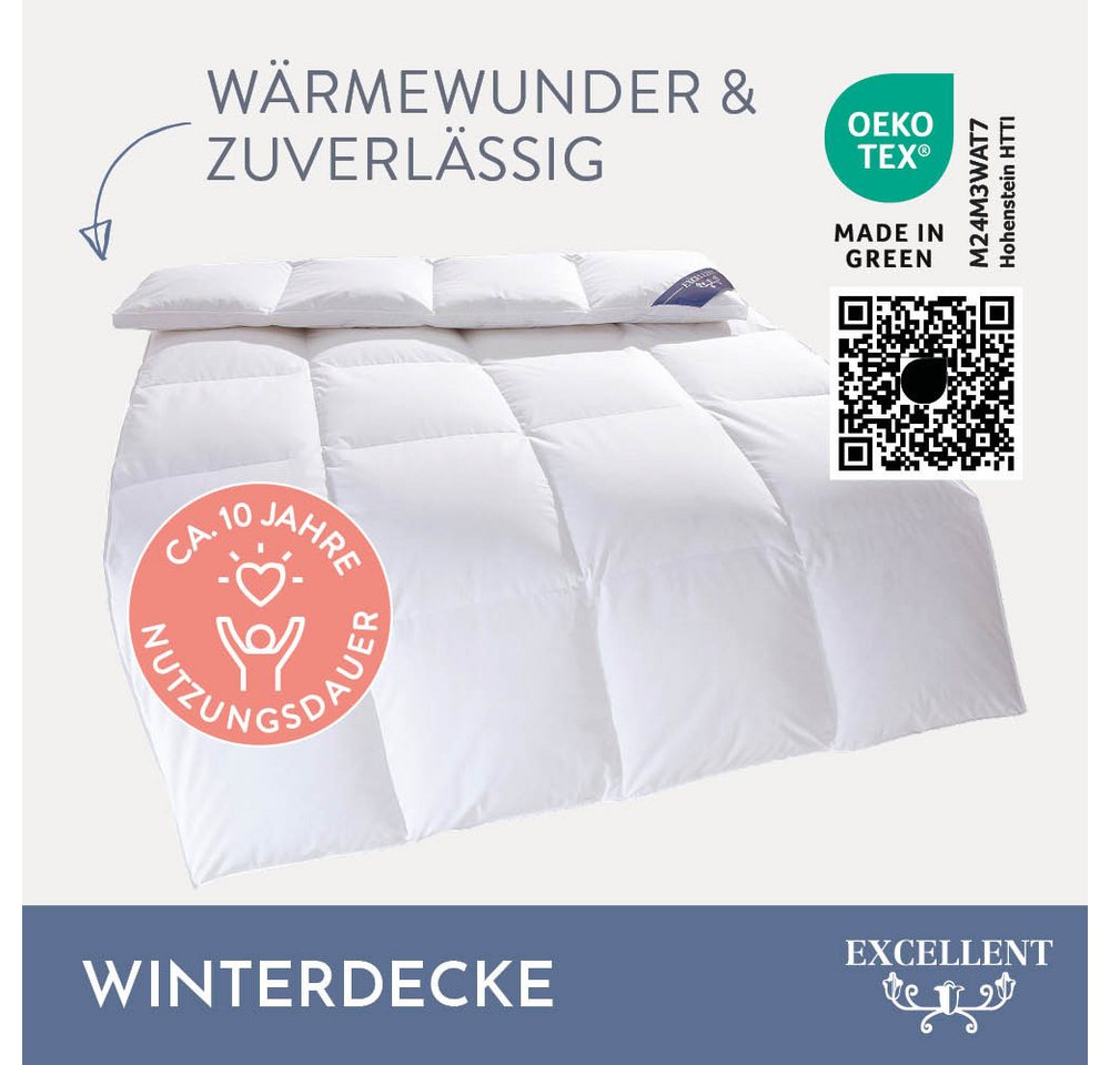 Excellent Gänsedaunenbettdecke Davos, Bettdecken für Sommer und Winter, Decke, 100% Gänsedaune, Füllung: 100% Gänsedaunen, Bezug: 100% Baumwolle, Bettdecke 135x – Bild 3 von 5