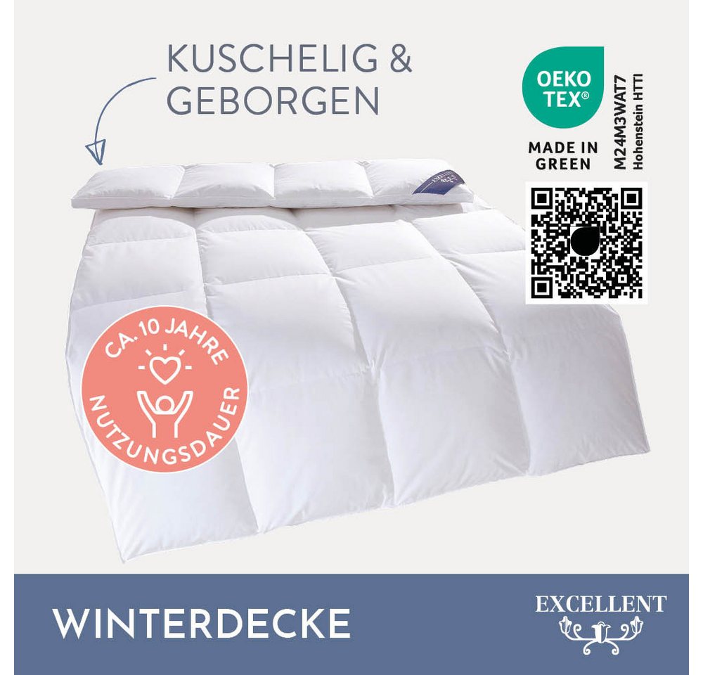 Excellent Gänsedaunenbettdecke Davos, Bettdecken für Sommer und Winter, Decke, 100% Gänsedaune, Füllung: 100% Gänsedaunen, Bezug: 100% Baumwolle, Bettdecke 135x – Bild 3 von 5