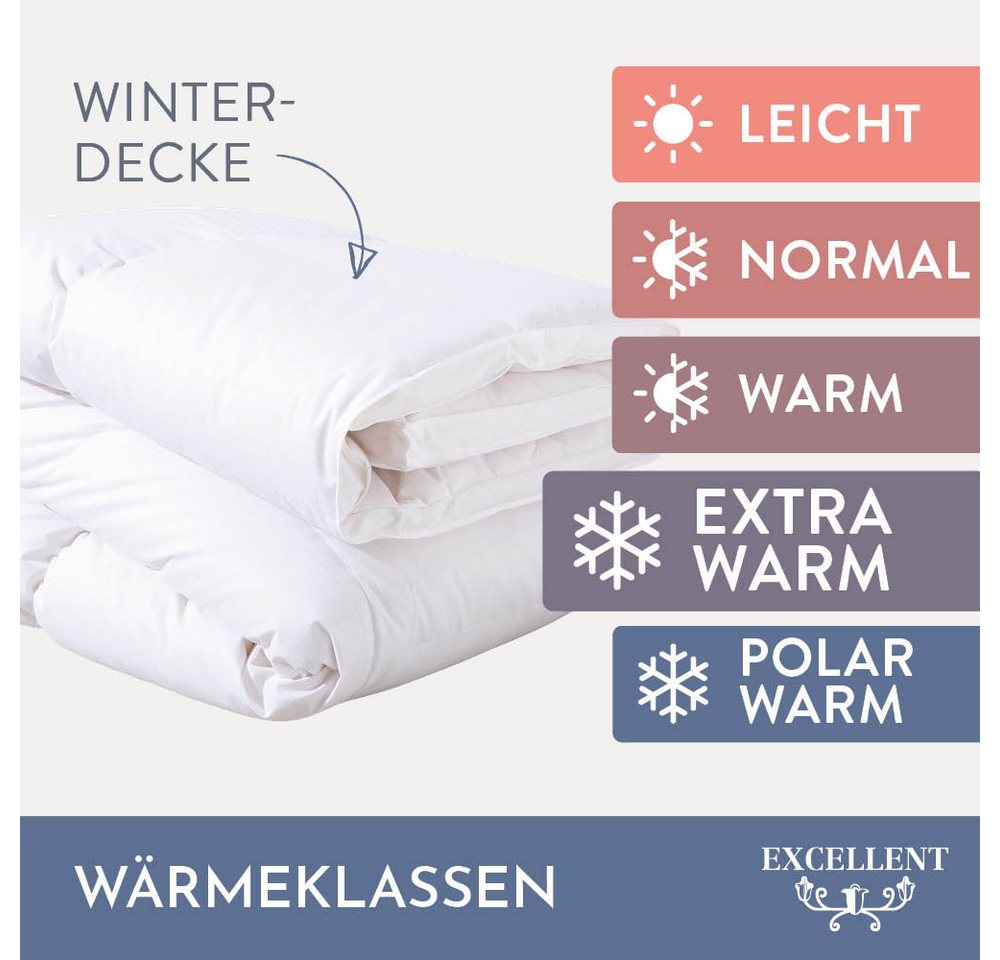 Excellent Gänsedaunenbettdecke Davos, Bettdecken für Sommer und Winter, Decke, 100% Gänsedaune, Füllung: 100% Gänsedaunen, Bezug: 100% Baumwolle, Bettdecke 135x – Bild 4 von 5