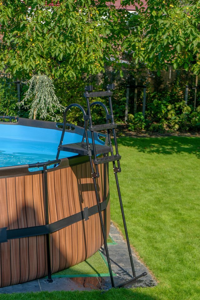 EXIT Poolleiter für Rahmenhöhen 108-122 cm, schwarz, mit Anti-Rutsch-Sprossen – Bild 2 von 5