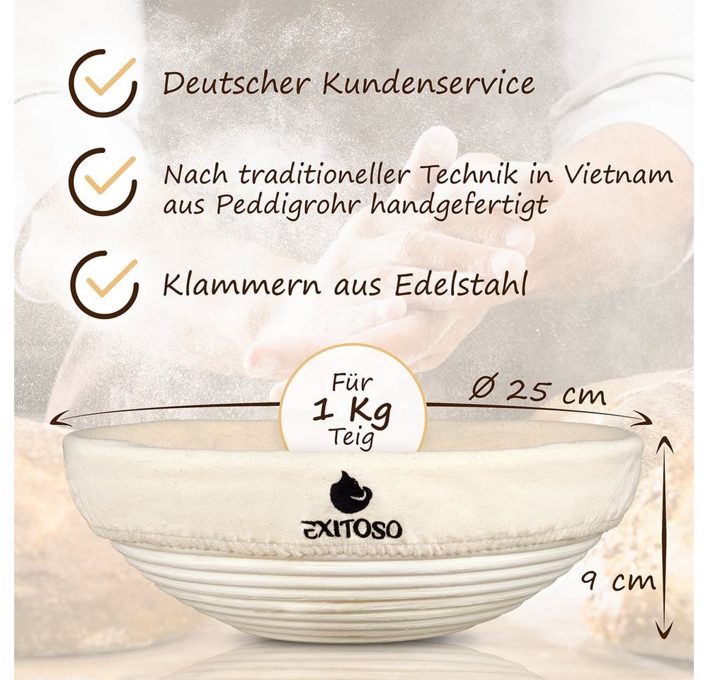 Exitoso Gärkorb Rund, einfach frisches Brot backen - nachhaltig gesund – Bild 2 von 5