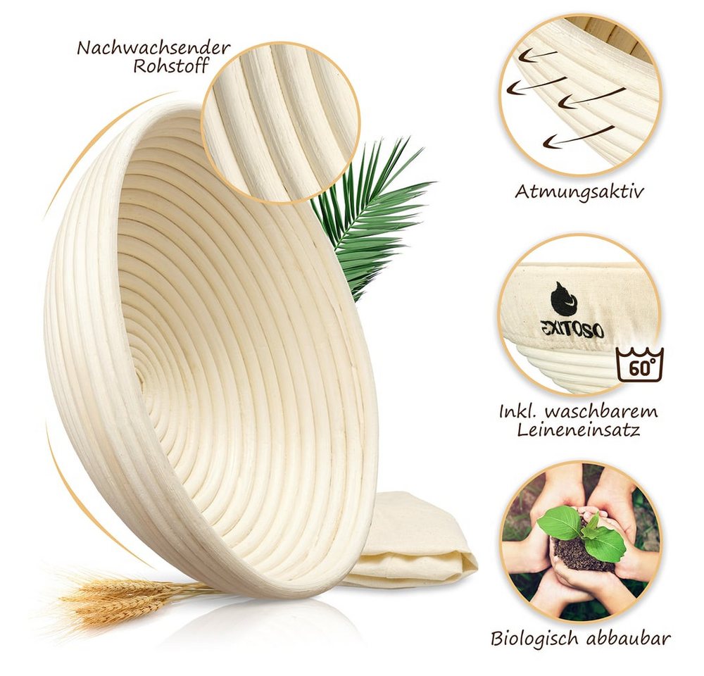 Exitoso Gärkorb Rund, einfach frisches Brot backen - nachhaltig gesund – Bild 3 von 5