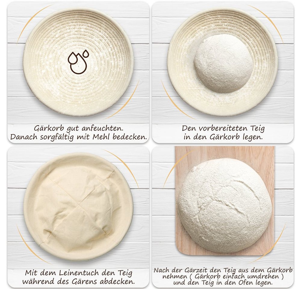 Exitoso Gärkorb Rund, einfach frisches Brot backen - nachhaltig gesund – Bild 4 von 5
