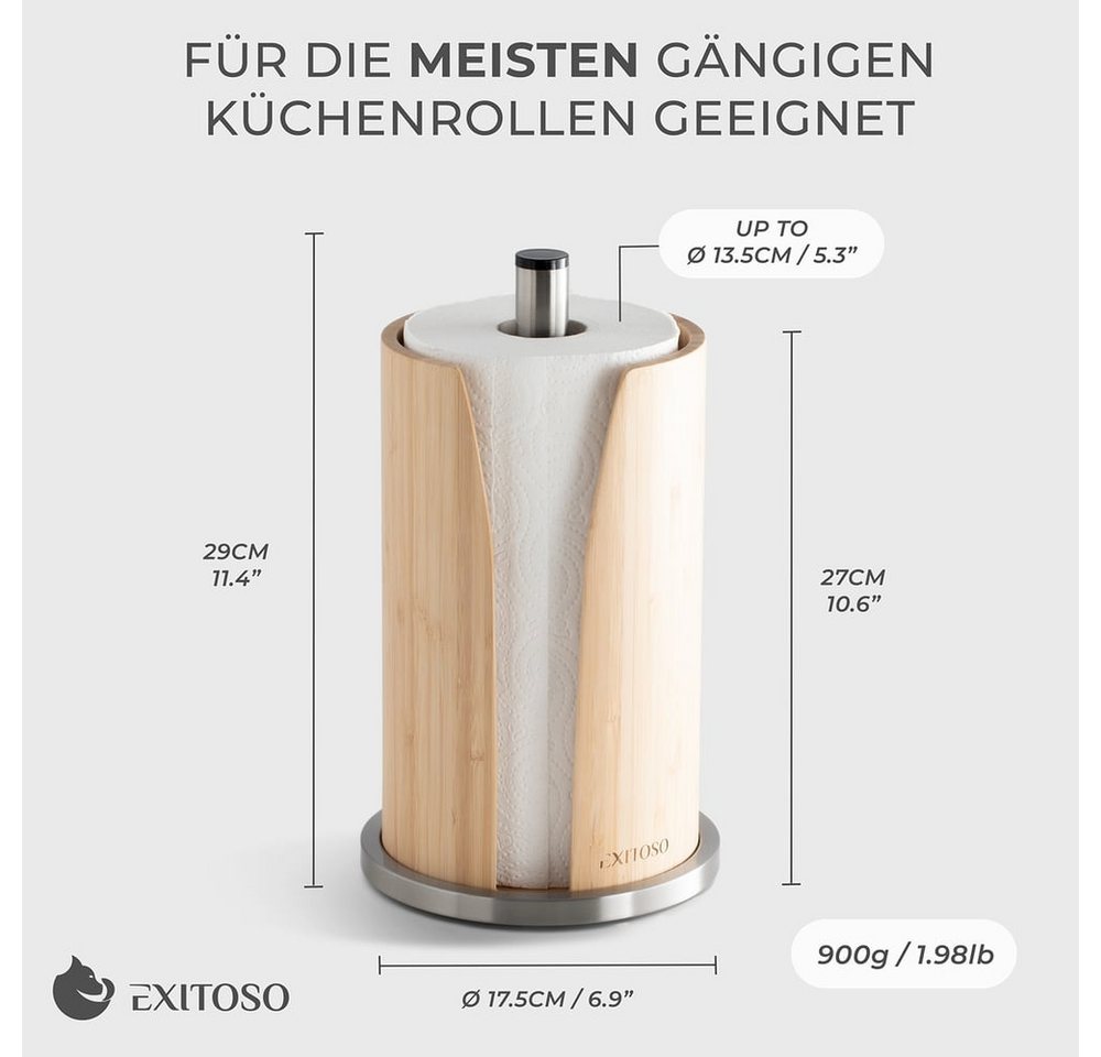 Exitoso Küchenrollenhalter ST Pole Küchenrolle, Küchentücher Stand Arbeitsplatte Bad Küche Büro Restaurant – Bild 3 von 5