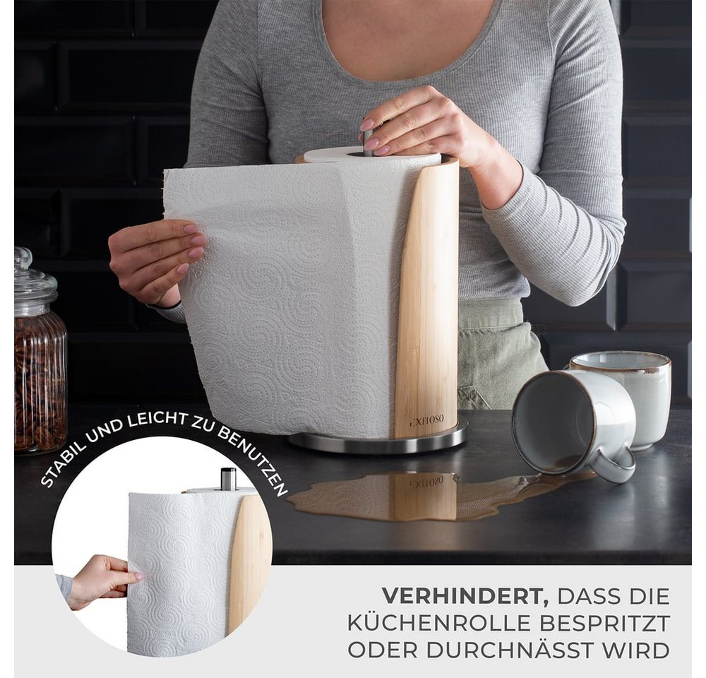 Exitoso Küchenrollenhalter ST Pole Küchenrolle, Küchentücher Stand Arbeitsplatte Bad Küche Büro Restaurant – Bild 4 von 5