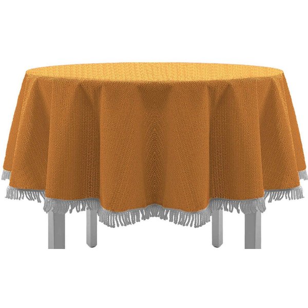 EXKLUSIV HEIMTEXTIL Gartentischdecke Gartentischdecke mit Fransen Tischdecke Classic, rund
