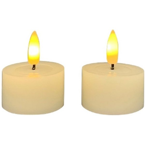 Exner GmbH Garten- & Wohnaccessoires Teelicht Exner LED TeeLichtSet/2 Lumière, creme, Wachs, mit Timer, 270027 (1-tlg)