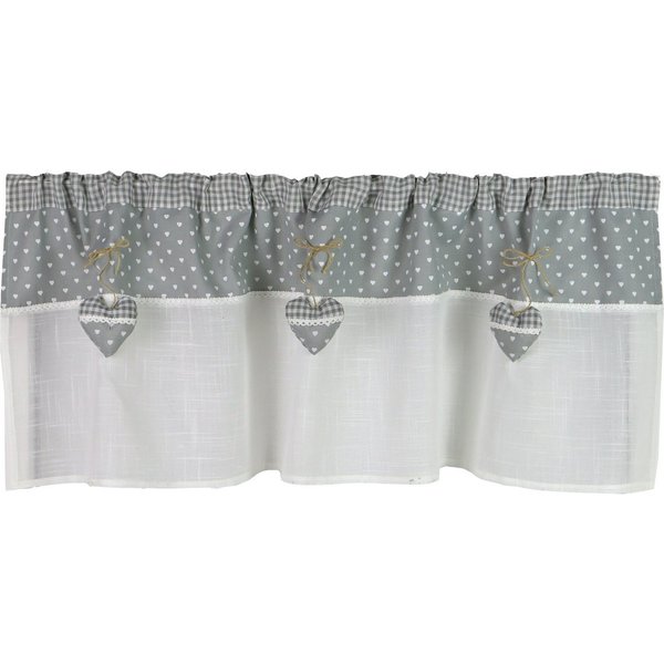 EXPERIENCE Scheibengardine Premium Bistrogardine Landhaus 48x140 cm Polyester/Baumwolle, Stangendurchzug, halbtransparent, Deko