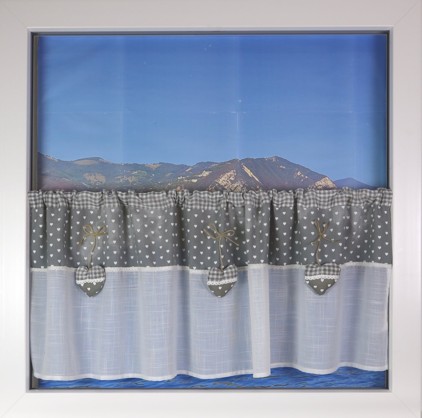 EXPERIENCE Scheibengardine Premium Bistrogardine Landhaus 48x140 cm Polyester/Baumwolle, Stangendurchzug, halbtransparent, Deko – Bild 2 von 4