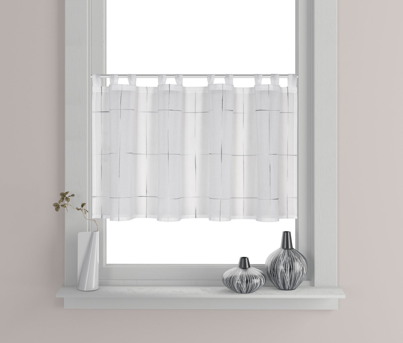 EXPERIENCE Scheibengardine Scheibengardine Schlaufenpanneaux transparent uni 50x140 cm, Schlaufen, transparent, Voile – Bild 2 von 5