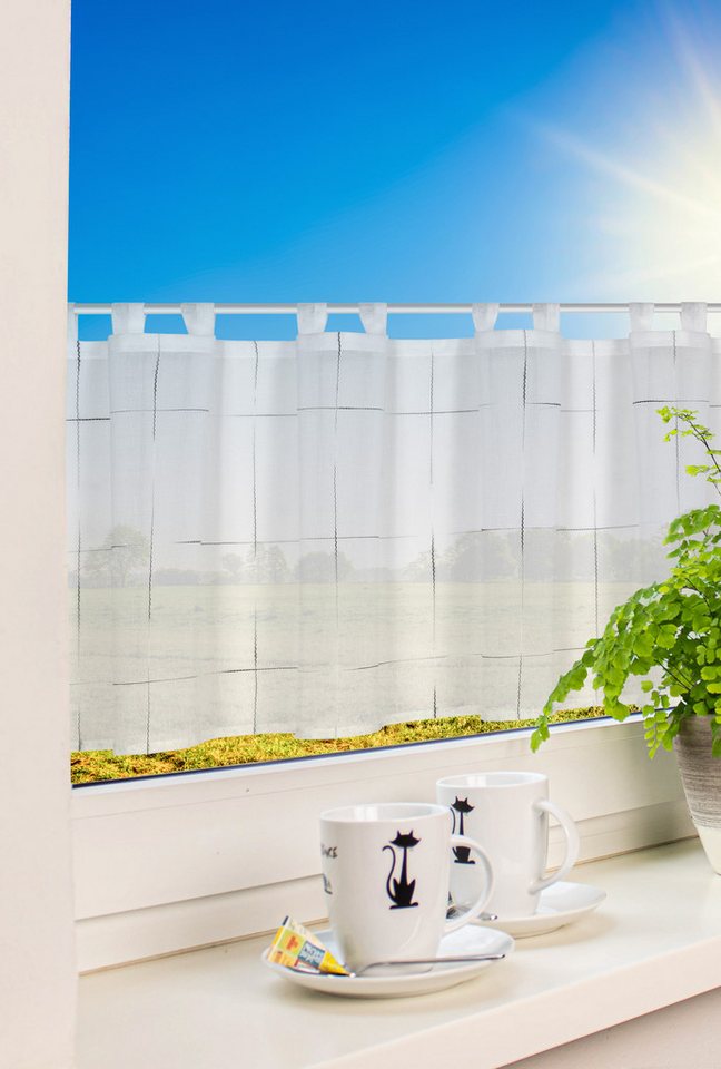 EXPERIENCE Scheibengardine Scheibengardine Schlaufenpanneaux transparent uni 50x140 cm, Schlaufen, transparent, Voile – Bild 3 von 5
