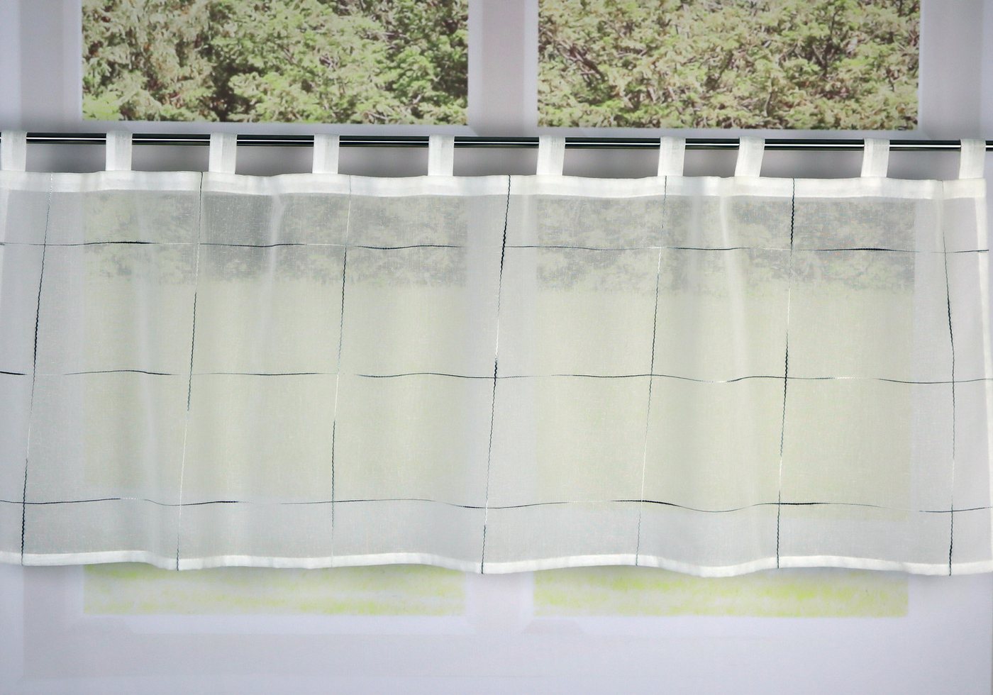 EXPERIENCE Scheibengardine Scheibengardine Schlaufenpanneaux transparent uni 50x140 cm, Schlaufen, transparent, Voile – Bild 4 von 5