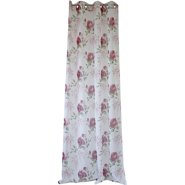 EXPERIENCE Vorhang Ösenschal mit Rosenmuster 140x245 cm Polyester, Ösen, halbtransparent, 8 Ösen