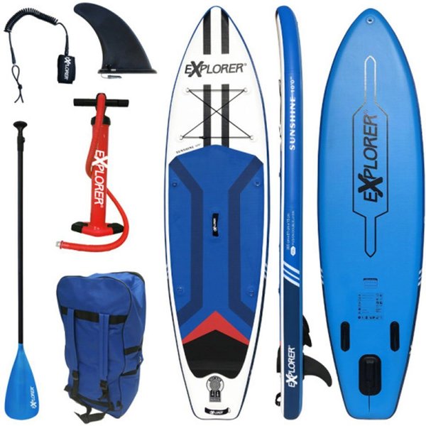 EXPLORER SUP-Board Sunshine 10.0, (6 tlg., mit Paddel, Pumpe und Transportrucksack)