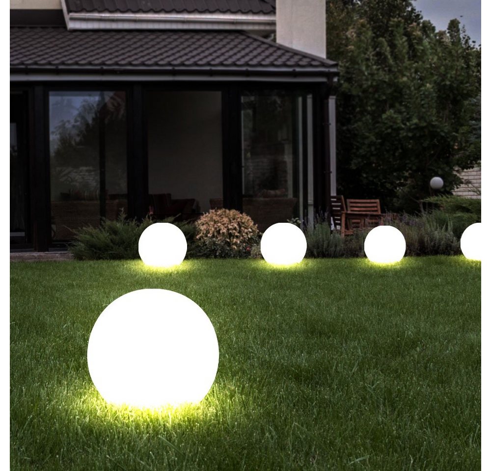 Expo Börse LED Solarleuchte, LED-Leuchtmittel fest verbaut, Kugelleuchte Solar 10 cm Solarleuchte Kugel Garten LED Gartendeko 5x – Bild 3 von 5