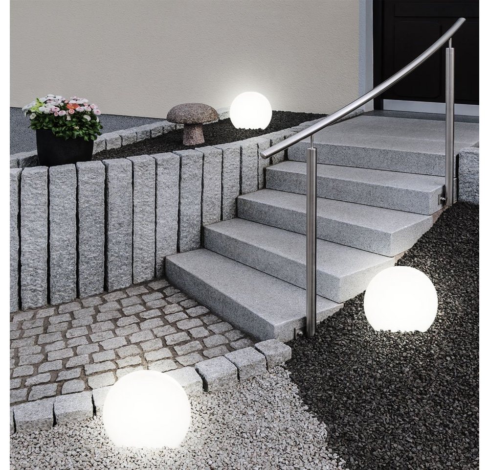 Expo Börse LED Solarleuchte, LED-Leuchtmittel fest verbaut, Kugelleuchte Solar 10 cm Solarleuchte Kugel Garten LED Gartendeko 5x – Bild 5 von 5
