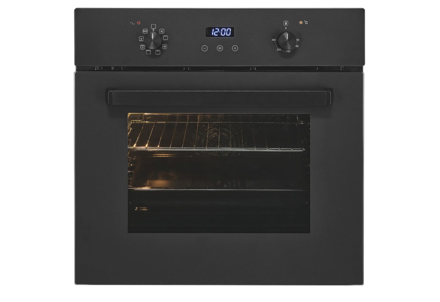 exquisit Backofen EBE367-H-120 mattschwarz, Heißluft & dreifach verglaste Tür – Wärme bleibt sicher im Ofen! – Bild 2 von 5