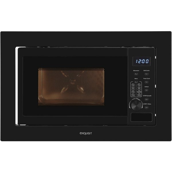 exquisit Einbau-Mikrowelle EMW20-DG-020, Grill, Mikrowelle, 20 l, 7 Automatikprogramme für Kuchen,Pizza,Suppe,Pasta,Gemüse,Kartoffeln