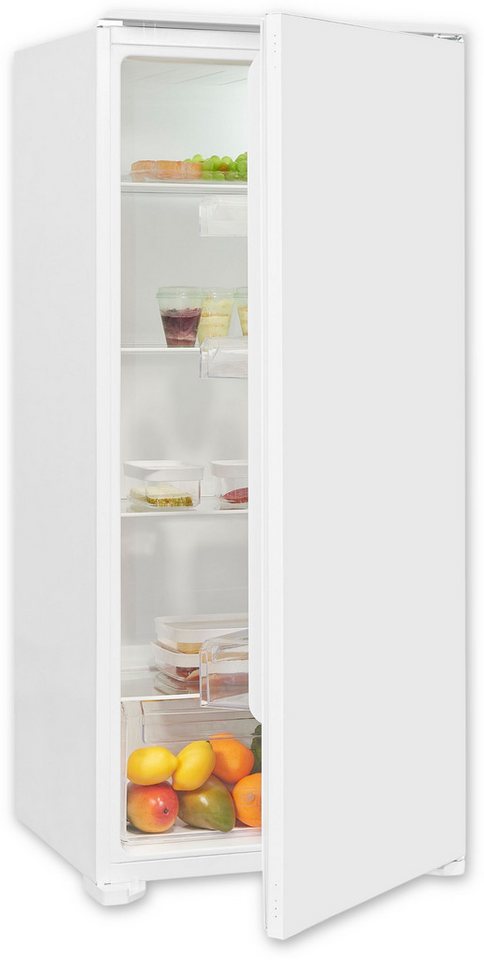 exquisit Einbaukühlschrank EKS201-V-E-O040E, 123 cm hoch, 54 cm breit, Schlepptür-Montage: Gerätetür wird mit der Schranktür mitgeschleppt – Bild 2 von 5
