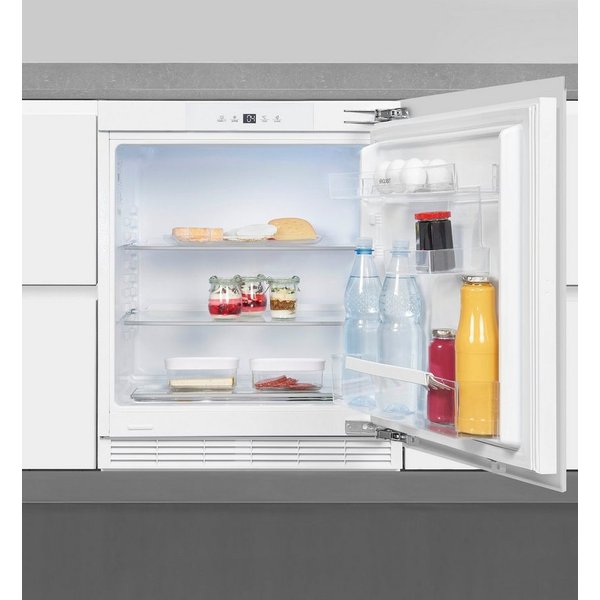 exquisit Einbaukühlschrank UKS140-V-FE-010D, 81,8 cm hoch, 59,5 cm breit, Ideal zum Unterbauen in die Küchenzeile für kleine Küchen, Büroküchen