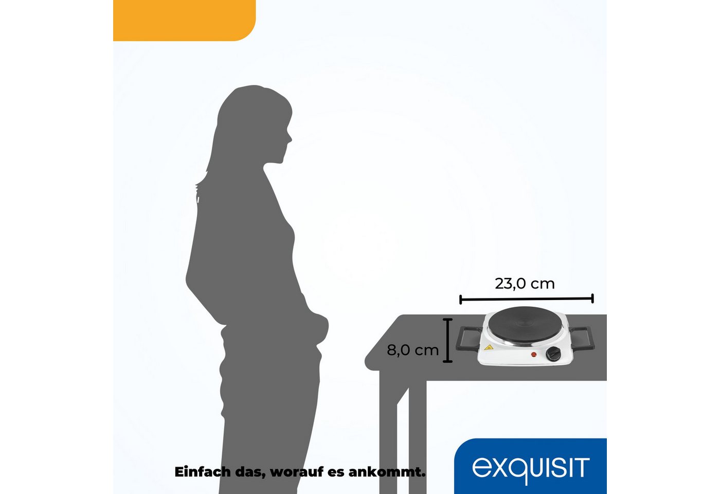 exquisit Einzelkochplatte KP 3102, 1500 W, Massekochfeld, flexibles Kochen überall – Bild 5 von 5