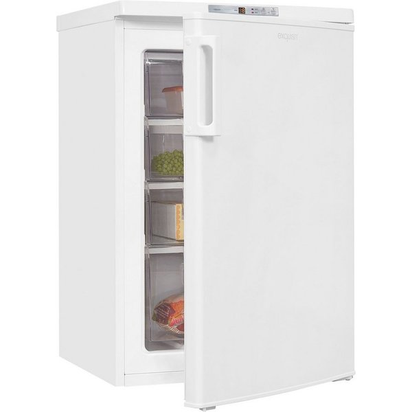 exquisit Gefrierschrank GS80-HE-040D, 85,5 cm hoch, 55 cm breit, 4*-Gefrierschrank mit praktischem Griff – leicht & bequem zu öffnen