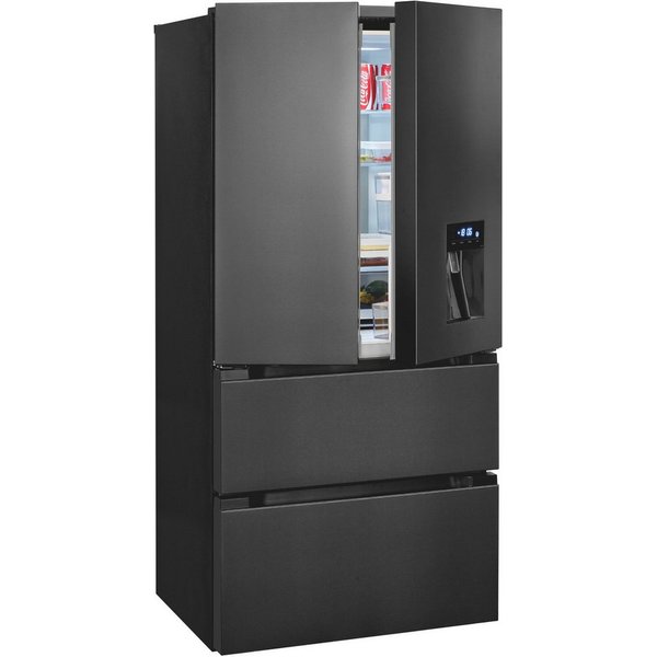exquisit Kühlschrank FD5490-160-WS-202E, 183 cm hoch, 83.6 cm breit,Super-Kühl-Modus, Schnell-Gefrierfunktion, NoFrost, Wasserspender