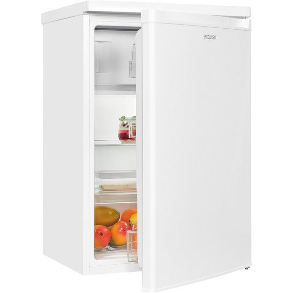 exquisit Kühlschrank KS516-4-E-040E, 85 cm hoch, 56 cm breit, 109 l Nutzinhalt, LED Beleuchtung, 40 dB Geräusch, Geräuschklasse C