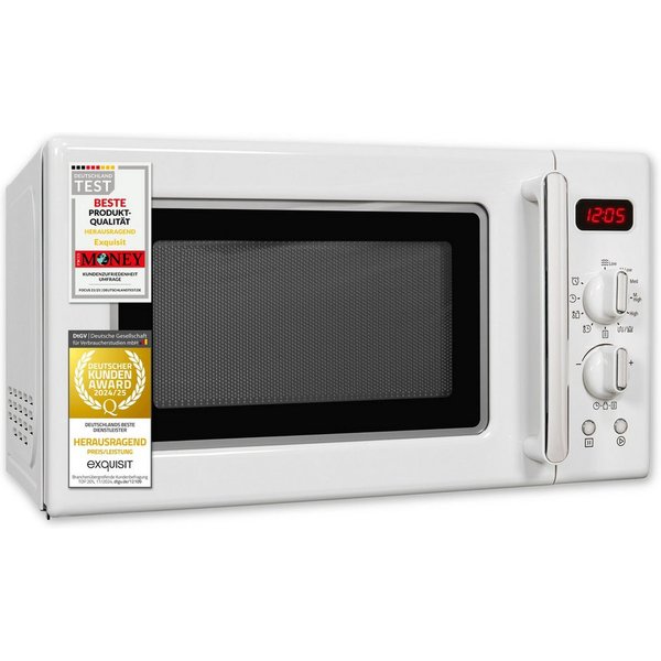 exquisit Mikrowelle, Grill, Mikrowelle, 20,00 l, attraktives Retro-Design mit praktischer Grillfunktion und Display
