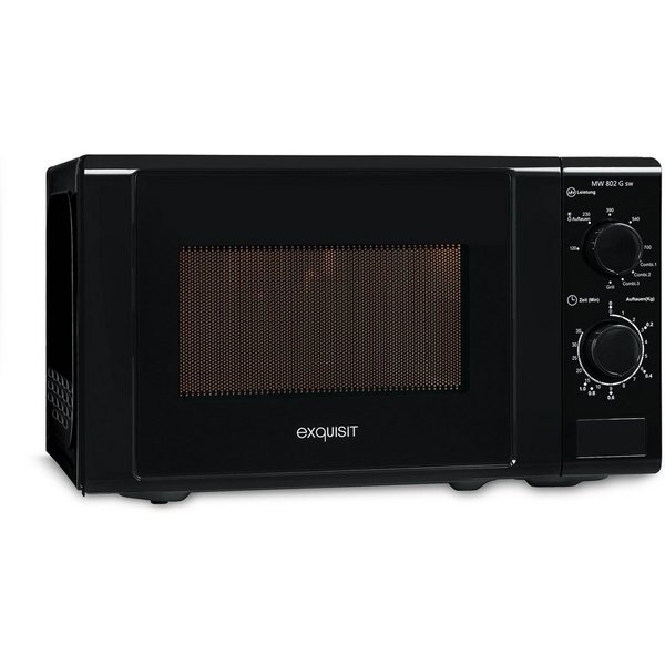 exquisit Mikrowelle MW 802, Mikrowelle, 20,00 l, 20 Liter, 25,5 cm Drehteller, inkl. Timer, einfach Bedienung, 700 Watt