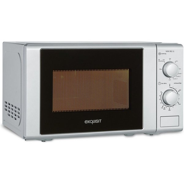 exquisit Mikrowelle MW 802, Mikrowelle, 20,00 l, 20 Liter, 25,5 cm Drehteller, inkl. Timer, einfach Bedienung, 700 Watt